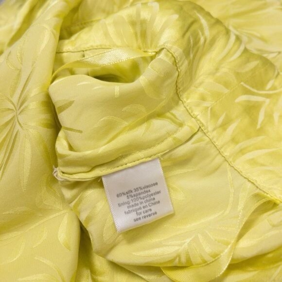 Ronny Kobo Kiara Silk Jacquard Dress M Slit Neon Asymmetric Long Sleeve - Picture 10 of 10